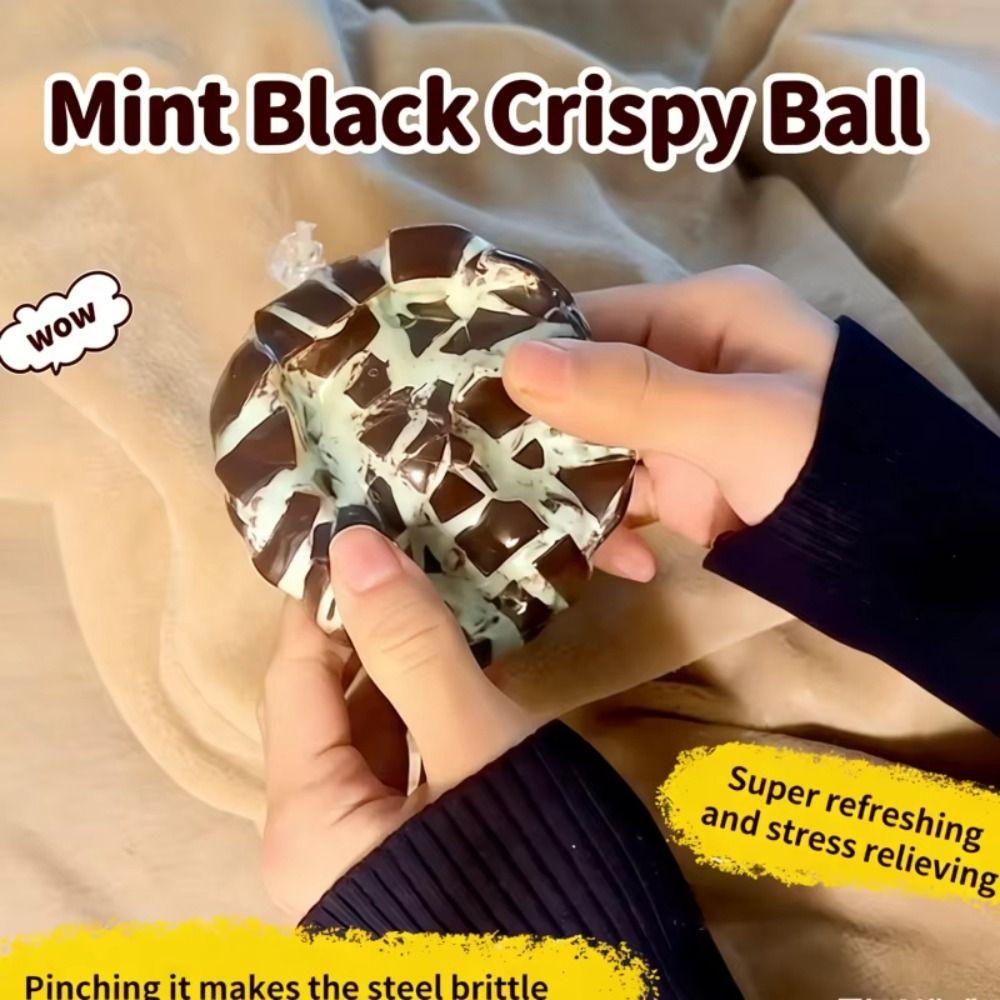 Slow Rebound Stress Relieving Toy Mint Black Chocolate Handmade Ball Toy For Adults