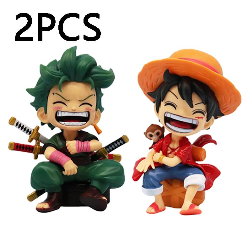 13.5 CM peripheral series Luffy Solon Sanji Qversion sitting posture childrens model figurine toy gift collectibles
