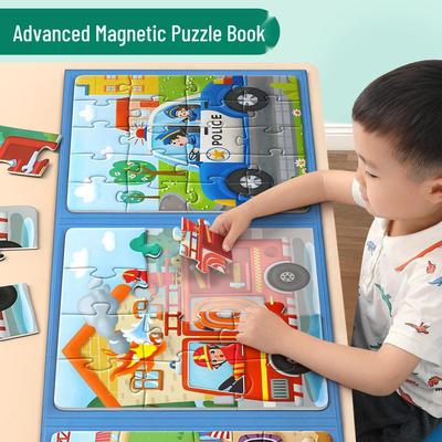 Детская магнитная складная книжка-пазл для возраста 3-6 лет - Игрушка для раннего развития