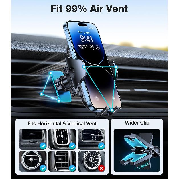 VICSEED [Upgrade Strongest Grip Car Vent Phone Mount, Phone Holder for Car
