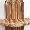 Oval Threaded Wooden Wall Shelves Natural Geometric Boho Style Rack Vintage Decorative Wall Mounted Shelf Laundry Room