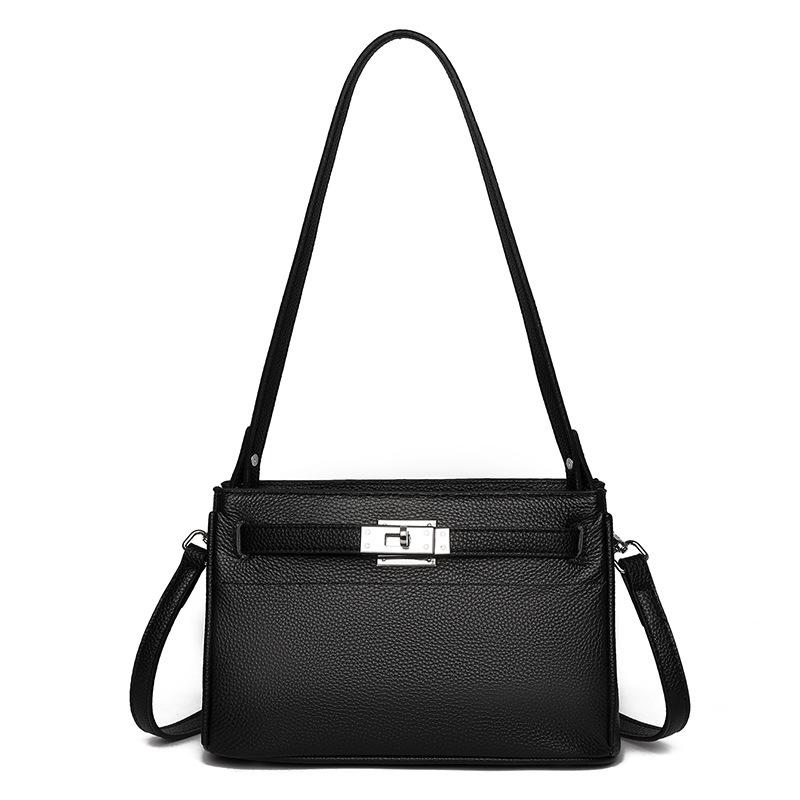 Сумка из натуральной кожи Head Cowhide - запирающийся кошелек подмышкой (Женская сумка через плечо Premium Sense большой вместимости для поездок на работу)