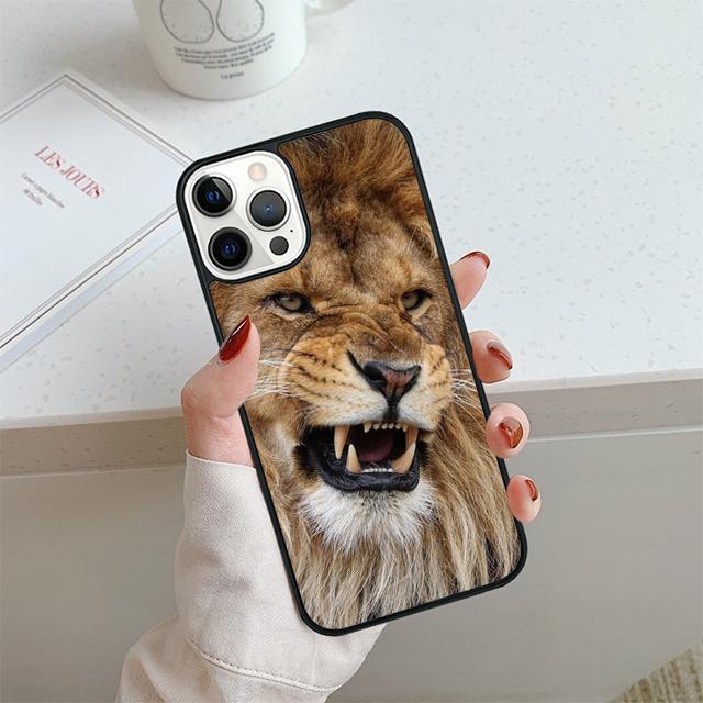 Чехол для телефона 'Рычащий Король Лев' для iPhone 17 Air 14 15 16 13 12 Чехол для Apple 14 15 16 Pro Max Plus Coque