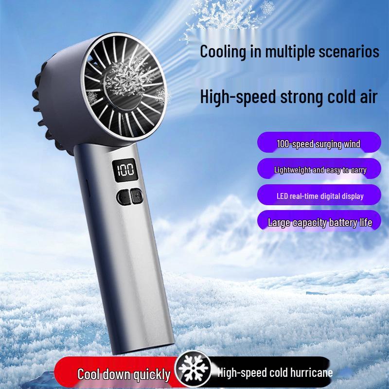 100 Gear Cooling Portable USB Fan - Handheld/Desk Use, Long Battery Life, Strong Wind JK107