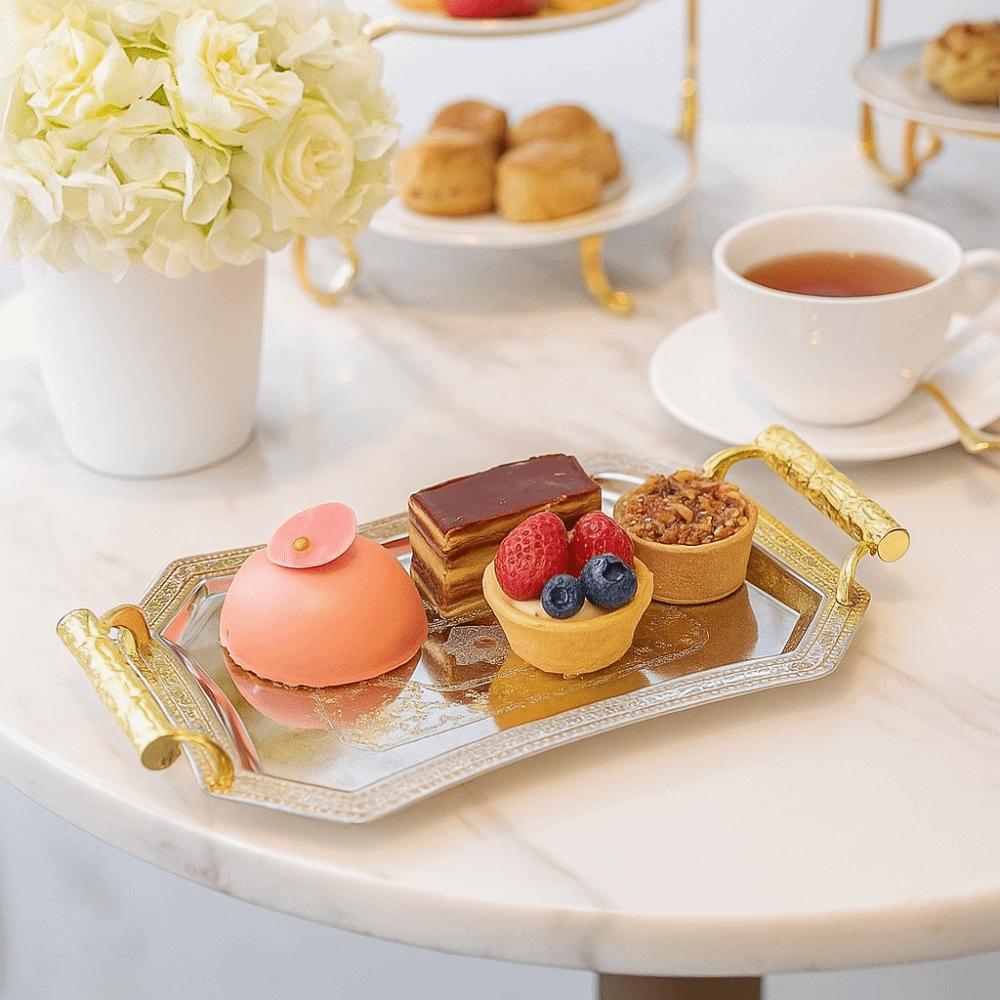 Vintage Stainless Steel Storage Tray European Style Candy Dessert Plates Serving Tray  Cafe Shop