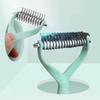 Расческа для домашних животных 1 шт., щетка для ухода за шерстью кошек и собак, двухсторонняя, из нержавеющей стали, для чистки плавающих волос, массажные принадлежности