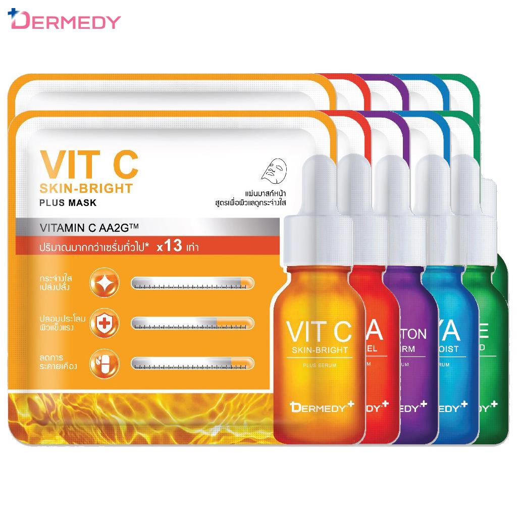 DERMEDY Plus Mask Set, Маска для лица, Тканевая маска, 25 г. x 5/10 шт. - Корейский уход за кожей