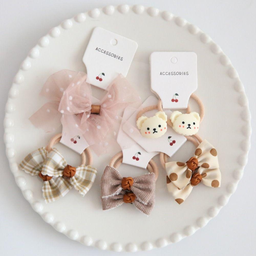 10Pcs Sweet Hair Ties Bowknot Kids Girls Hair Rope Fashion Elastic Rubber Band