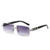 Personalized Diamond-Set Sunglasses Trendy Diamond Trimmed Square Glasses Hip-Hop Street Sunglasses