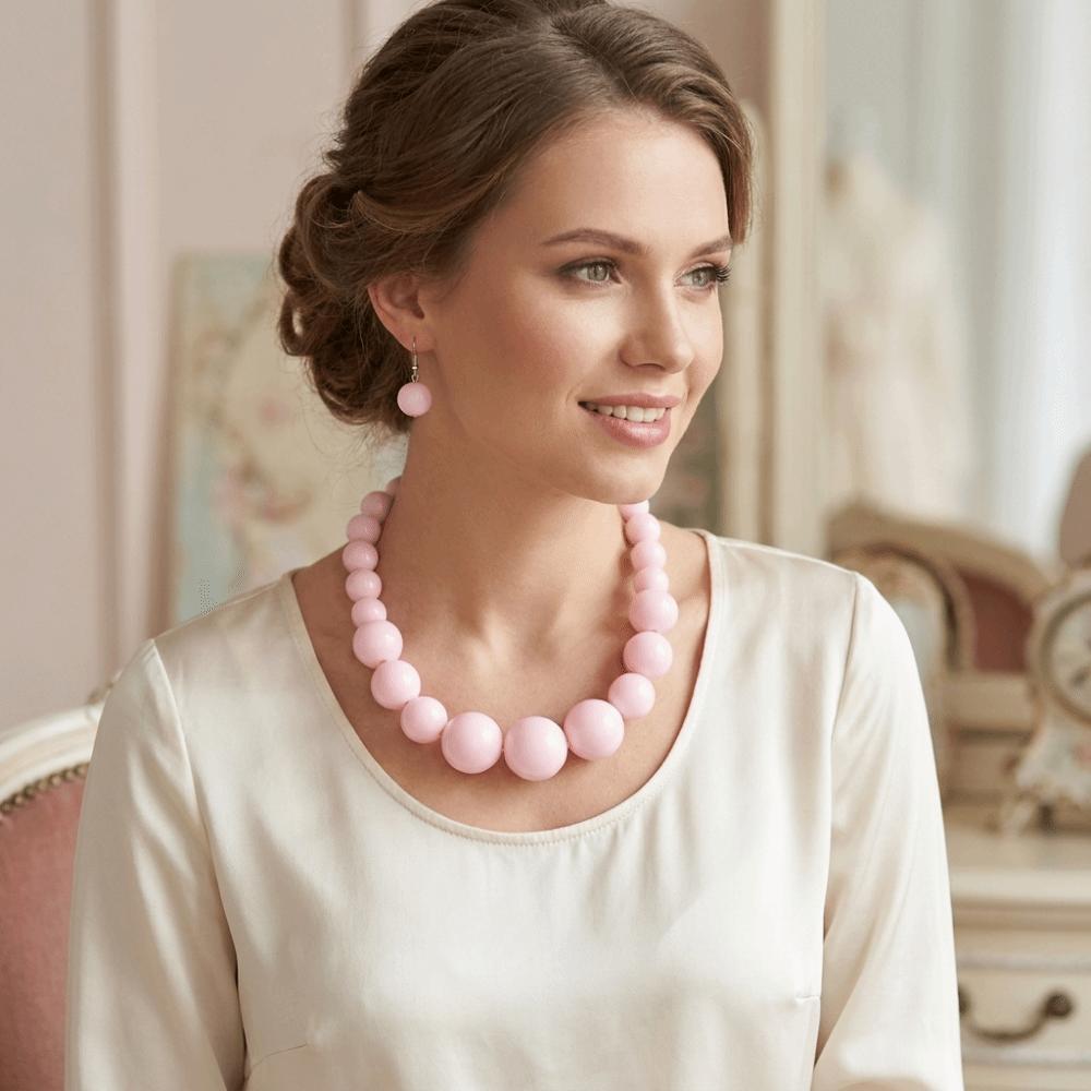 3 pcs/set Exaggerated Jewelry Set Gradient Size Drop Earrings Necklace Earrings Set Women