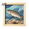 Relaxing Hobby for Women DIY Fabric Art Kit Handmade No-Sew Mosaic Wall Craft with Textured Folding Frame Beginner Friendly Cute Animals Layered