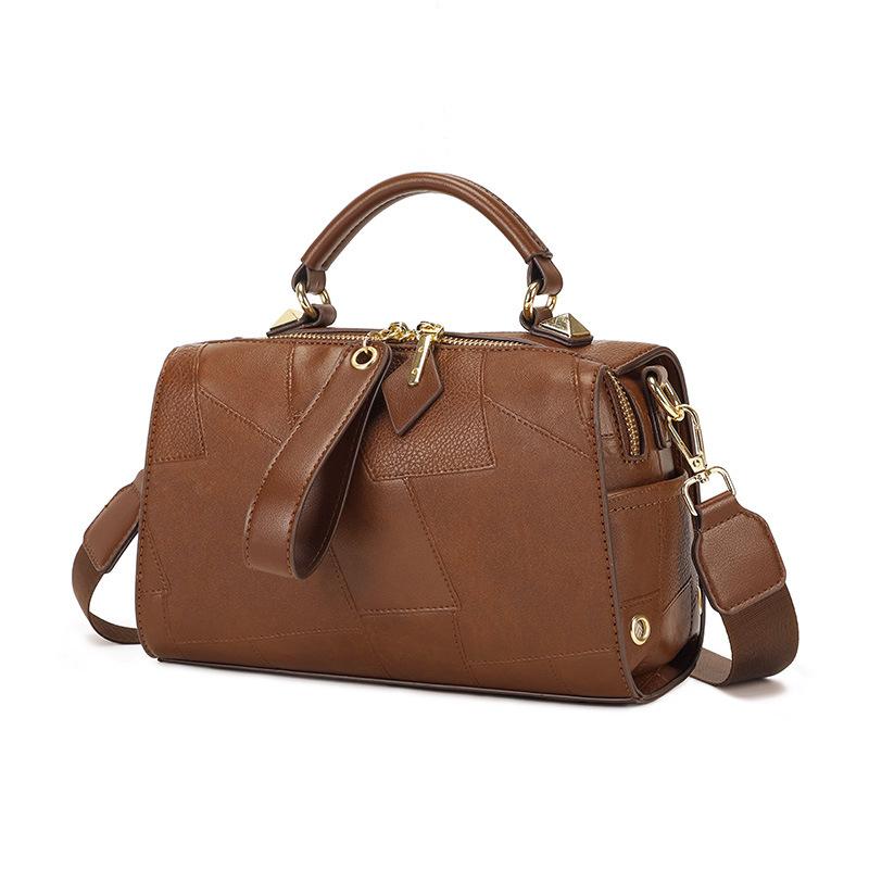 Нишевый дизайн женская сумка сумка-подушка модная бостонская сумка из комбинированной кожи на плечо кроссбоди сумка