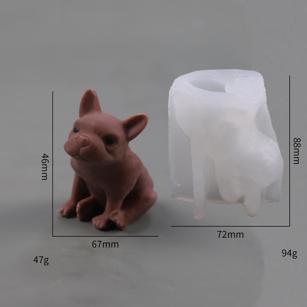 Силиконовая форма для свечи в виде собаки, 3D-фигурка милого щенка, форма для соевого воска, подарок для любителя собак, формы для декора дома