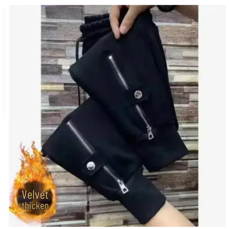 Женские гаремные спортивные штаны на флисовой подкладке: Плотные, Стройнящие, Спортивные, Универсальные, Повседневные, Модные джоггеры на осень/зиму 2025.