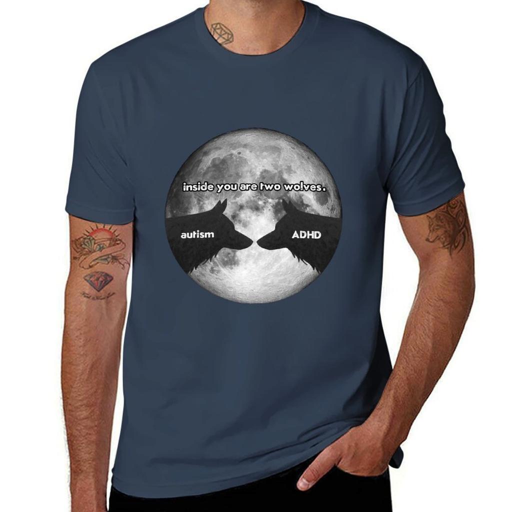 Inside You Are Two Wolves Autismadhd Tshirt Breathable Mesh Panel Tshirt