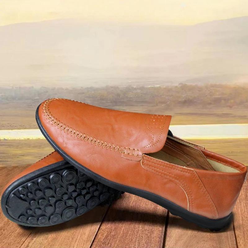 Модная мужская трендовая обувь слипоны однотонные пенни-лоферы удобные нескользящие лоферы