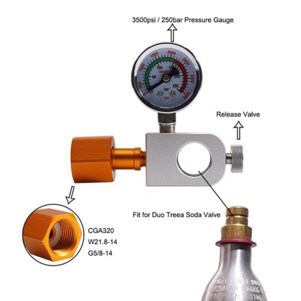 CGA320/W21.8 Soda Bottle Inflator Connector Replacement Manometer Filling Soda