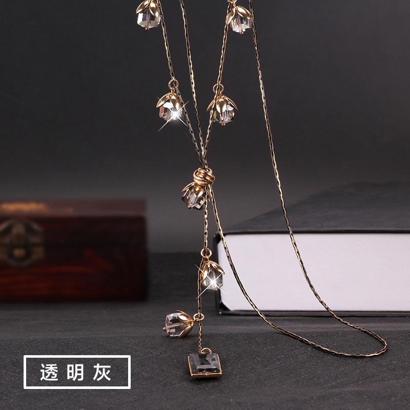 Suijue Jewelry 2020 Осень и Зима Хрустальная Цепочка для Свитера Женская Длинная Универсальная Хрустальная Бижутерия