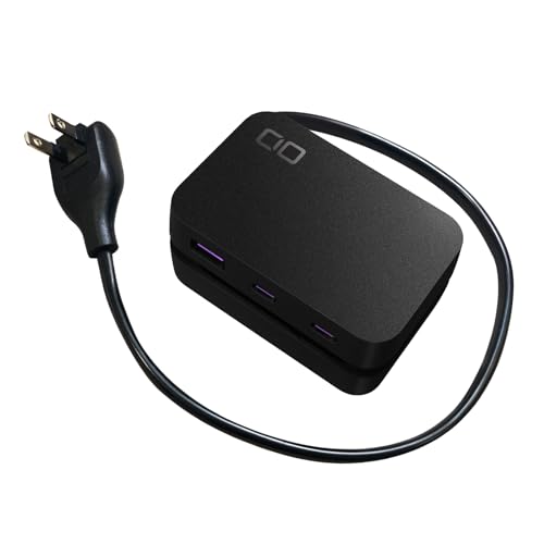 CIO Polaris CUBE Сетевой фильтр с USB и встроенным кабелем, для рабочего стола, в дорогу, портативный, удлинитель 0,5 м со встроенным катушкой для хранения, всего 5 портов Type-C и Type-A