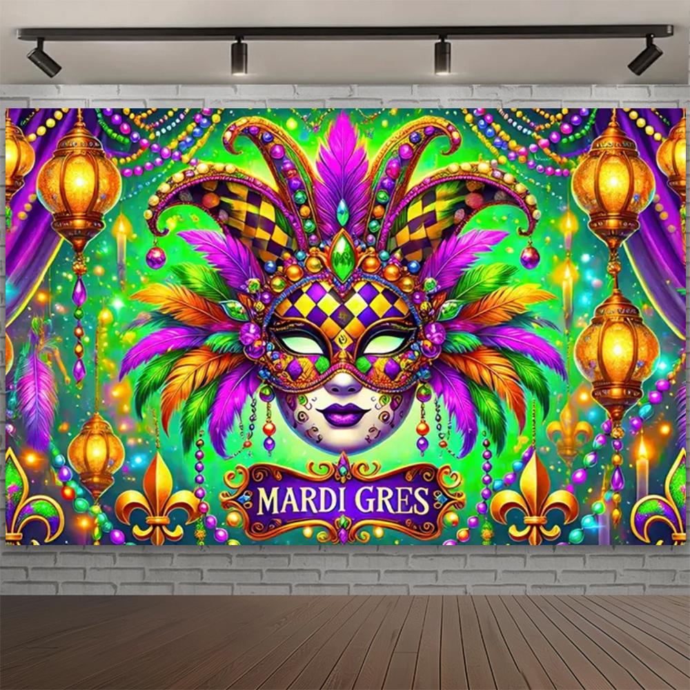 Carnival Mask Ball Theme Party Photography Background, Adult Birthday Party, Family Party Decoration Photography Backdrop Cloth