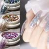 6 Pcs/Set Glitter Flakes Irregular Aluminum Foil Sequins For Nails Chrome Powder Winter Manicure Nail Art Decorations