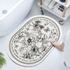 French Retro Oval Diatomaceous Mud Upholstered Toilet Bathroom Absorbent Mat Non-slip Foot Mat Quick Drying Door Mat