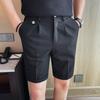 Летние шорты мужские деловые формальные мужские шорты длиной до колена облегающие офисные шорты мужские