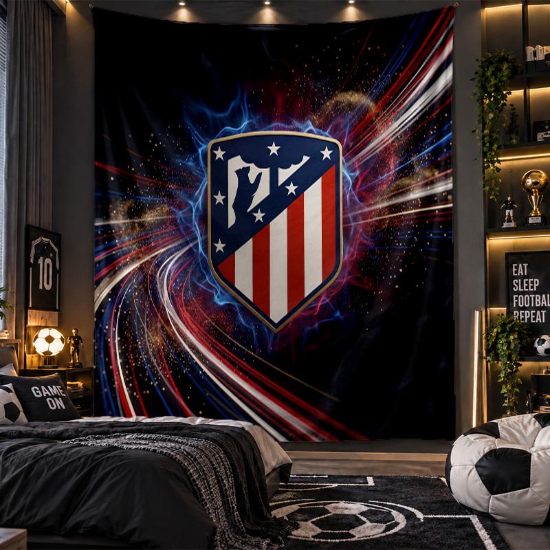 Wall Hanging Tapestry Atletico Madrid Print Cloth for Living Room Bedroom Home Decor