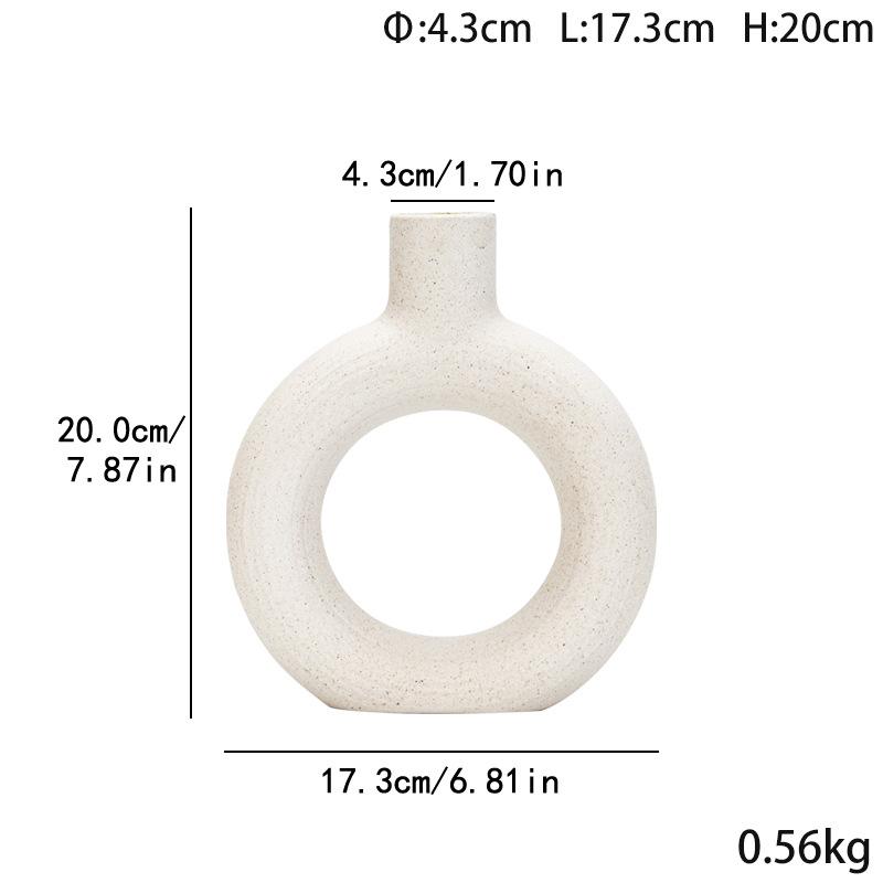 Керамическая ваза для дома, элегантная и простая композиция из цветов, керамическое украшение в скандинавском стиле