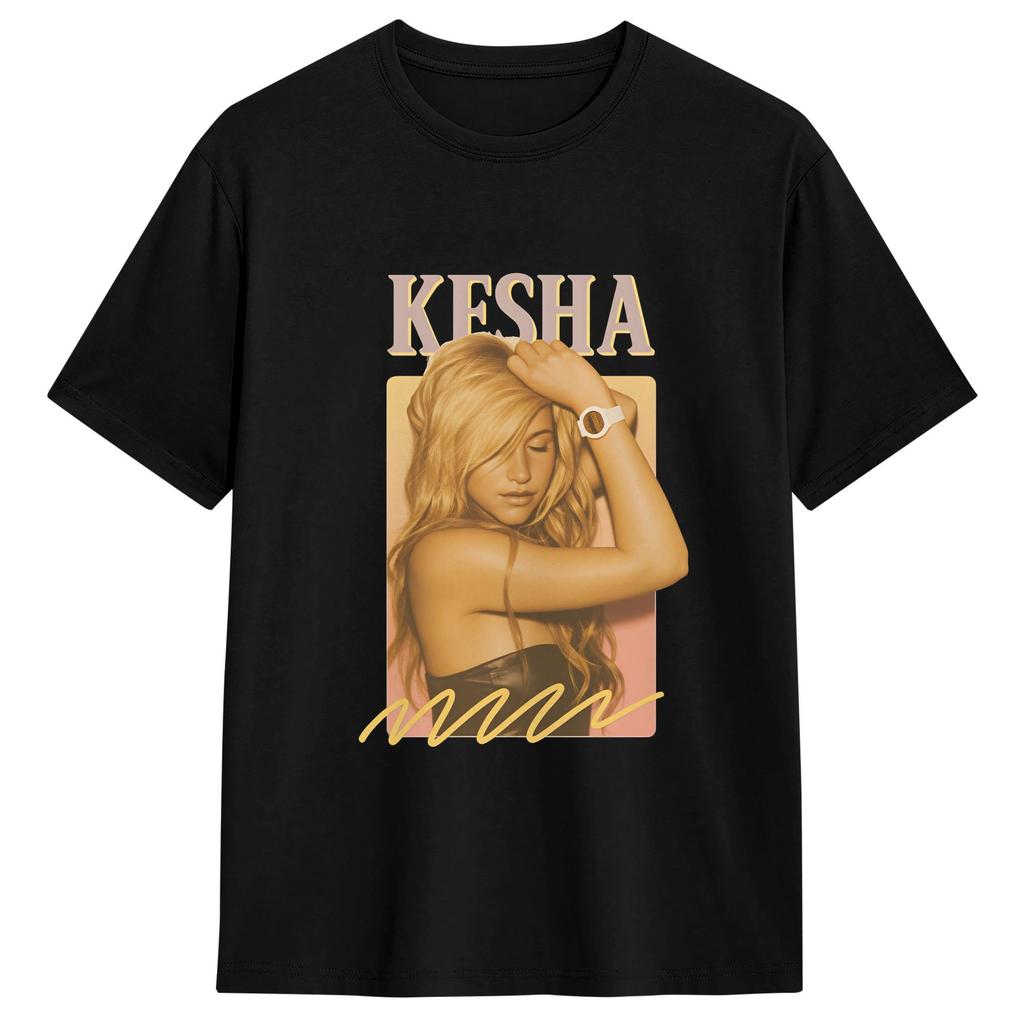Singer Kesha TShirt Unisex Vintage TShirts Beach Comfortable Novelty Tee Shirt Loose Oversized Clothes