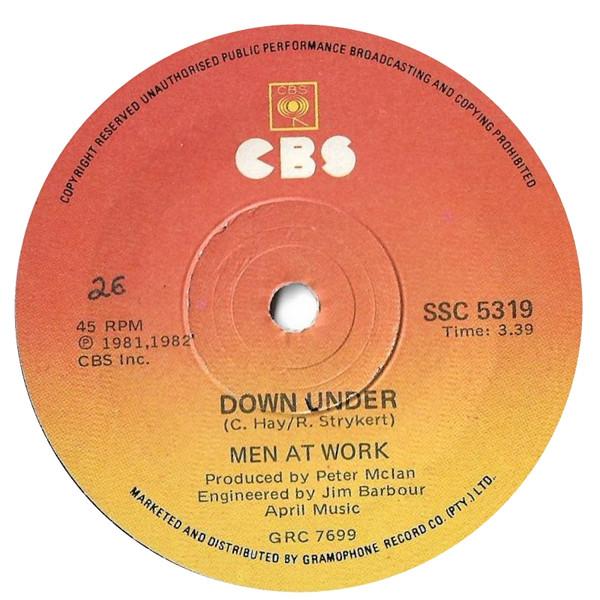 7-дюймовая пластинка MEN AT WORK Down Under SSC5319 CBS 1982 Япония Рок Б/у
