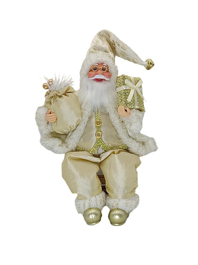14'' Collectible Christmas Figure Decorations Sitting Santa Claus Figurines Santa Doll Toy