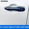 For Toyota Alphard Vellfire 2024 2025 2026 Carbon Fiber Side Door Handle Bowl Cover Trim Protector Accessories Car Styling