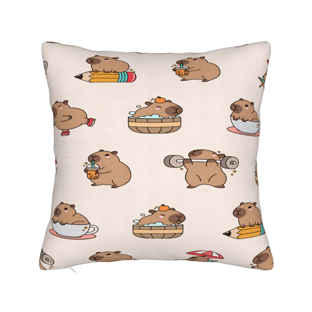 Kawaii Capybara Pillow Case Design Pillow Cover Novelty Pillowcases For Living Room Chair