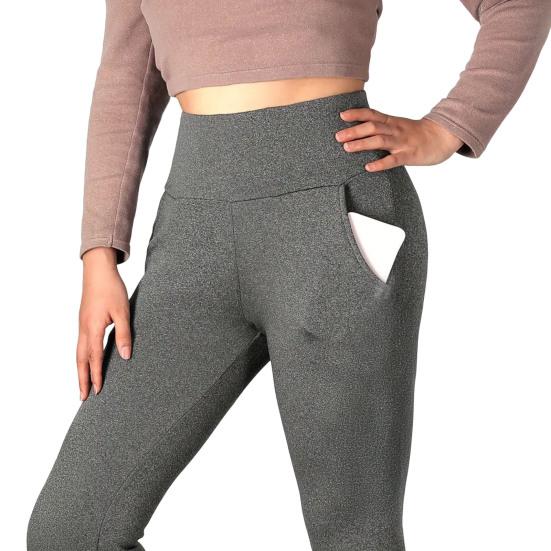 Женские леггинсы с карманами однотонные с высокой посадкой с плюшевой подкладкой утолщенные теплые брюки облегающие леггинсы для холодной погоды