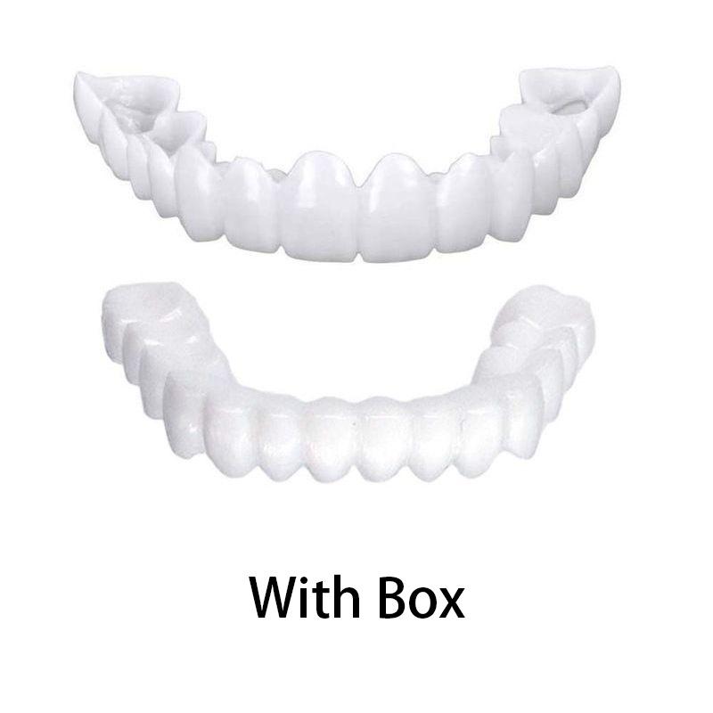 On Fake Snap Teeth Upper Lower Dental Veneers Denture Tooth Cover Simulation Set