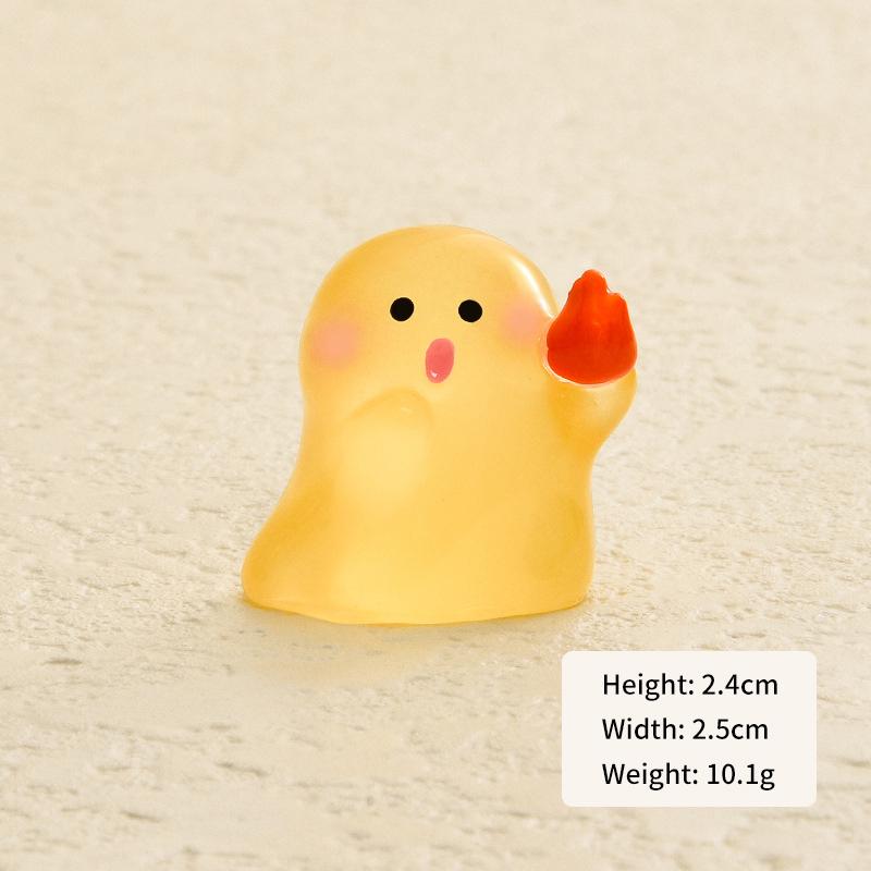 Мини светящийся Хэллоуин Призрак Украшение Мультфильм Кукла Микро Пейзаж Кукольный Дом Модель Автомобиля Интерьер Домашнего Рабочего Стола Украшение