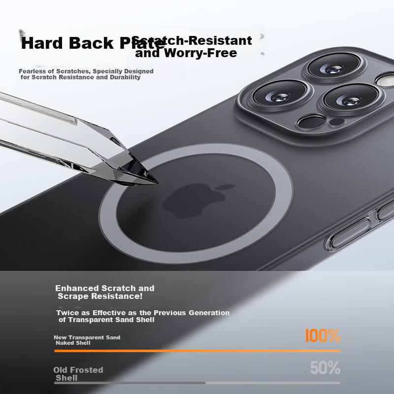 Camera Button Full Coverage MagSafe MagneticCase for IPhone 16, Ultra-Thin Semi-Transparent Case with Free Tempered Glass Screen Protector
