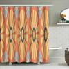 Colorful Retro Sunburst Shower Curtain Modern Decor For Bathrooms With Vivid Design Pattern