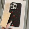 Чехол для телефона Cherry для iPhone 11, чехол для iPhone 13, 15, 14, 12, 16, Pro Max, 14, 15, 16 Plus, противоударный, мягкий, кожаный, милый, с бантом в виде сердца