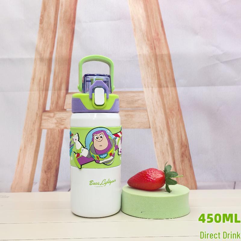 Cartoon Kids' Sports Water Cup - Portable, Large-Capacity, Direct-Drinking Plastic for School Use