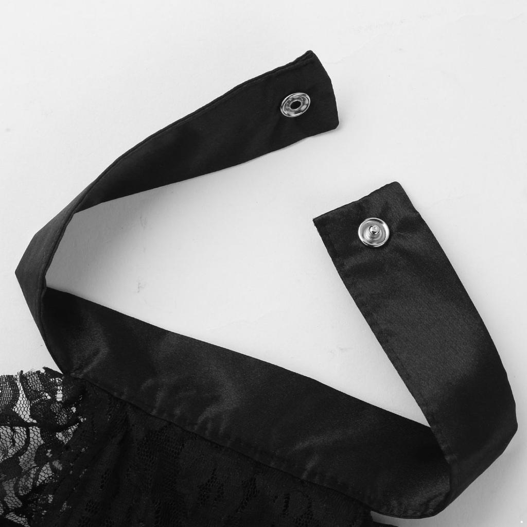 Women Men Detachable Ruffled Lace Jabot Vintage Victorian Fake Collar Exotic Cosplay False Neck Choker Clubwear Steampunk Collar