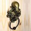 Pacific Giftware Decorative Octopus Skull Monster Resin Door Knocker with Cast Iron Knocker Wall Sculpture Door Ring Decoration