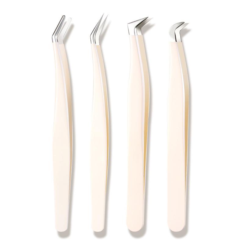 Набор прецизионных пинцетов и щипцов для завивки ресниц с золотым градиентом