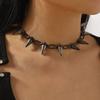 Персонализированное уличное фото Хип-хоп стиль Заклепка Черная цепочка Ожерелье Модное Мужское и женское Панк Преувеличенная цепочка для ключиц