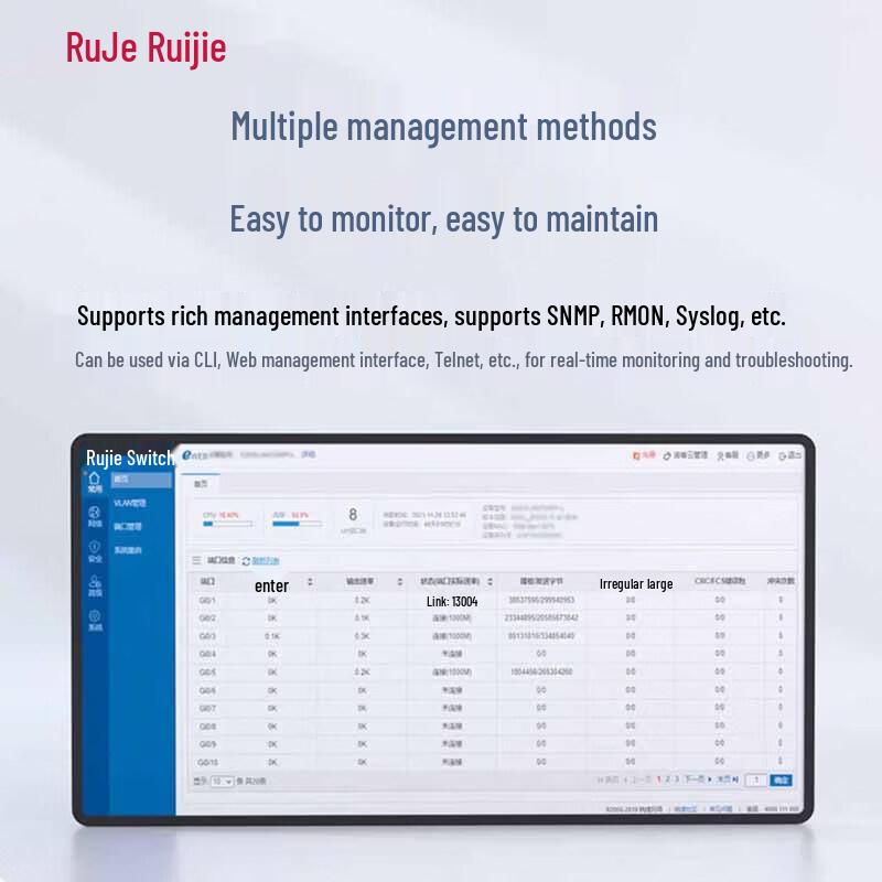 Ruijie RG-S5760C-48GT4XS-HP-X 48-Port Gigabit PoE Managed Layer 3 Switch
