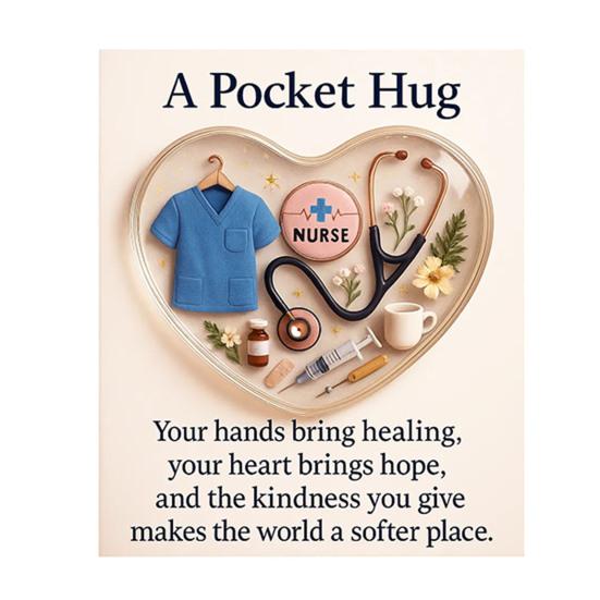 Карманное объятие Сердце с открытками Маленькое Сердечко Карманный токен объятия Подарок-благодарность для Пожарных Медсестер Учителей
