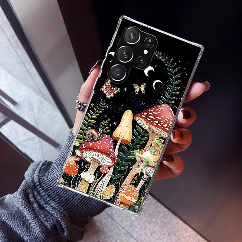 Colorful Mushroom Phone Case For Samsung Galaxy S23 S24 S25 Edge S26 Ultra S22 + S21 Plus S20 FE Cover Silicone Print Shell Gala