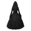 Women's Retro Gothic Long Sleeve Hooded Dress Lace Flare Sleeve Dress