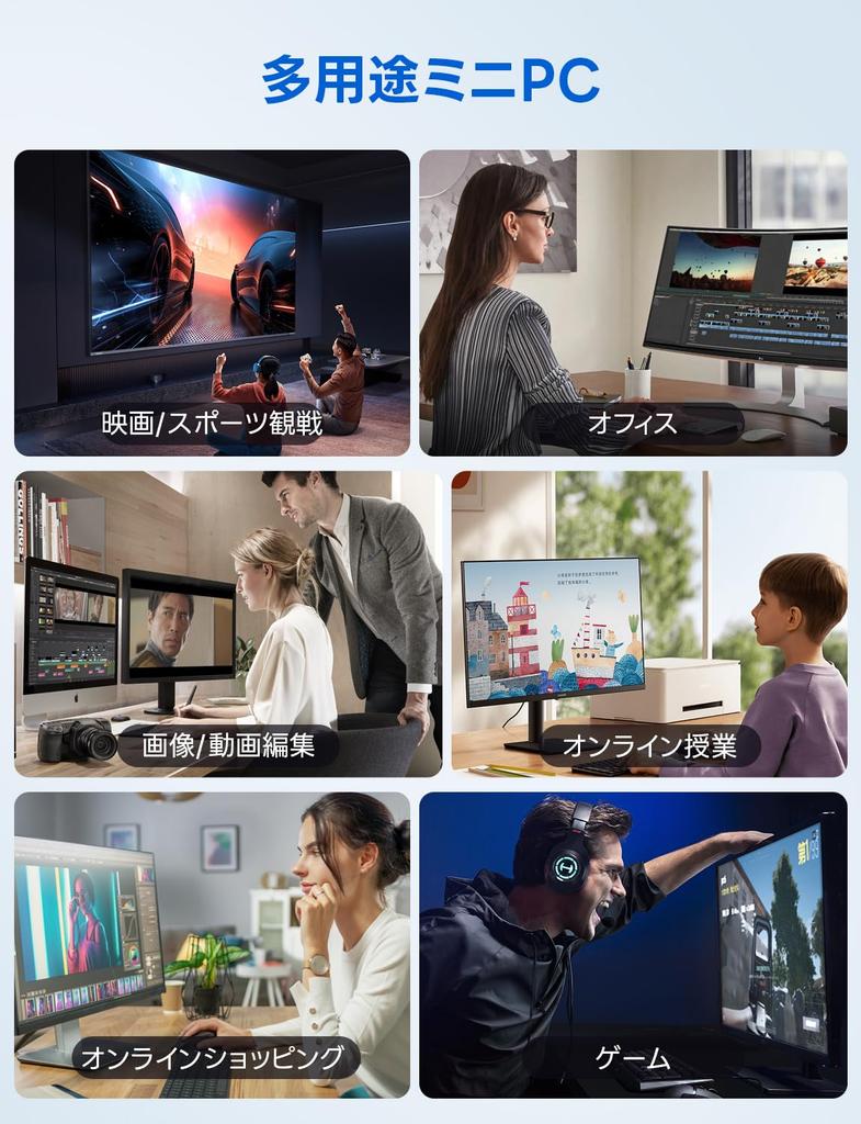 Mini PC with AMD Ryzen 7 16GB 512GB CPU up to Windows 11 4K 60Hz WiFi Bluetooth 5825U 5825U, RAM, SSD, 8C/16T 4.50GHz, Pro, 2.5" HDD, HDMI/Type-C/DP,